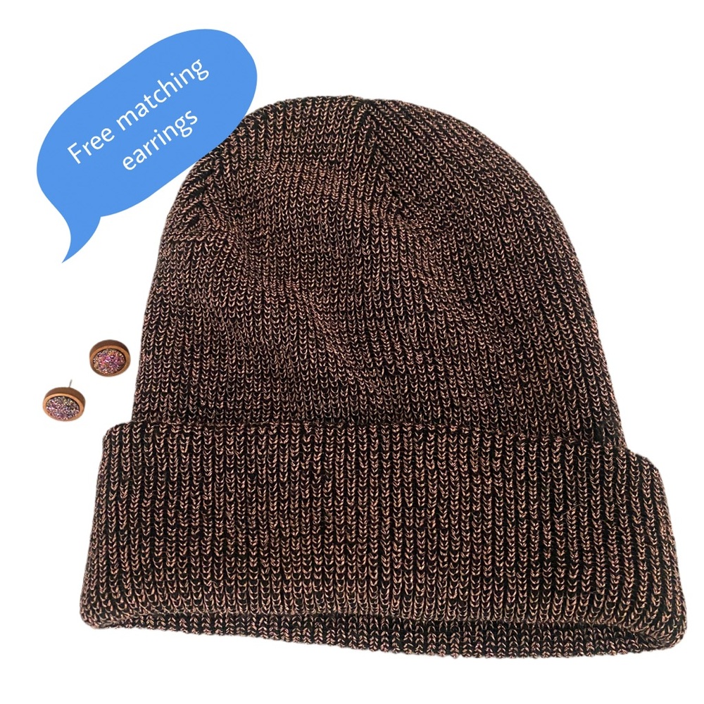 Great bundle item . NWOT BEANIE and matching earrings